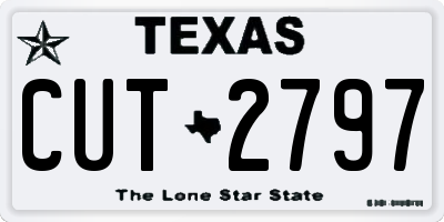 TX license plate CUT2797