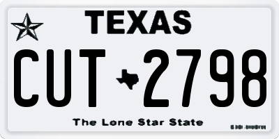 TX license plate CUT2798