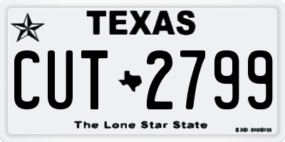 TX license plate CUT2799
