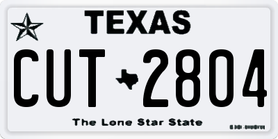 TX license plate CUT2804