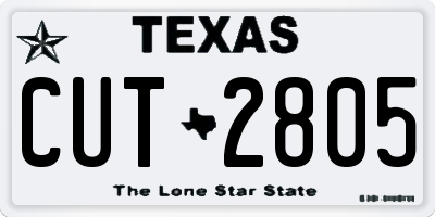 TX license plate CUT2805