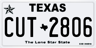 TX license plate CUT2806