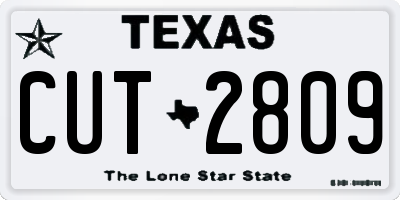 TX license plate CUT2809