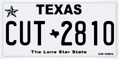 TX license plate CUT2810