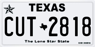 TX license plate CUT2818