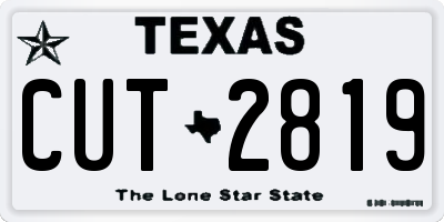 TX license plate CUT2819