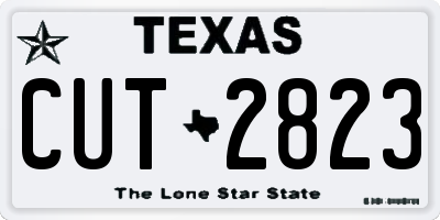 TX license plate CUT2823