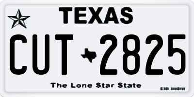 TX license plate CUT2825