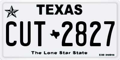 TX license plate CUT2827