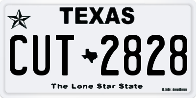 TX license plate CUT2828