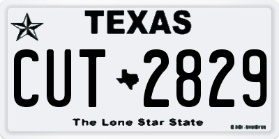 TX license plate CUT2829
