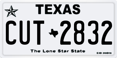 TX license plate CUT2832