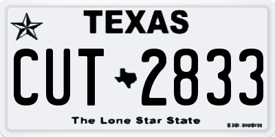 TX license plate CUT2833