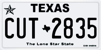 TX license plate CUT2835
