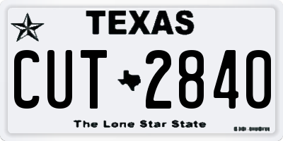 TX license plate CUT2840