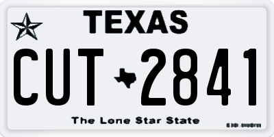 TX license plate CUT2841