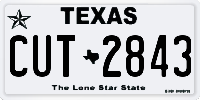 TX license plate CUT2843