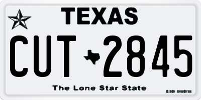 TX license plate CUT2845