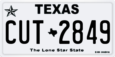 TX license plate CUT2849
