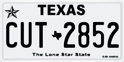 TX license plate CUT2852
