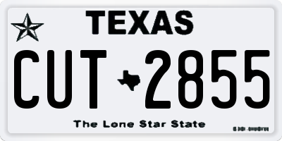 TX license plate CUT2855