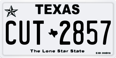 TX license plate CUT2857