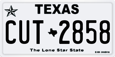 TX license plate CUT2858