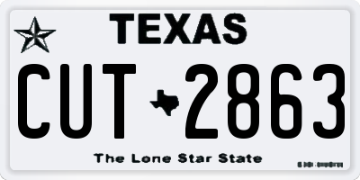 TX license plate CUT2863