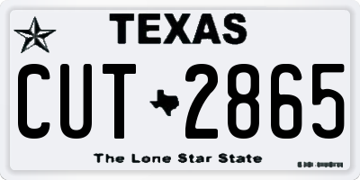 TX license plate CUT2865