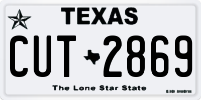 TX license plate CUT2869