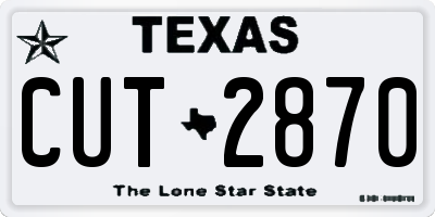 TX license plate CUT2870