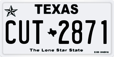 TX license plate CUT2871