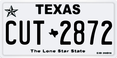 TX license plate CUT2872