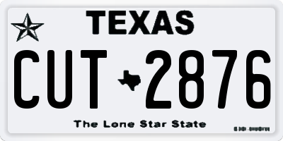 TX license plate CUT2876