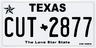 TX license plate CUT2877