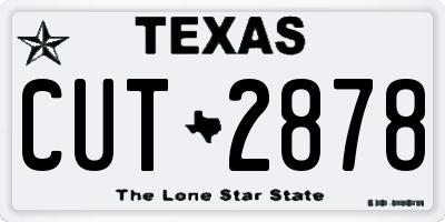 TX license plate CUT2878