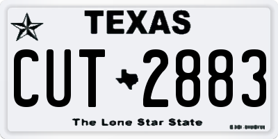TX license plate CUT2883