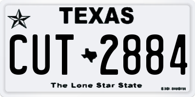 TX license plate CUT2884
