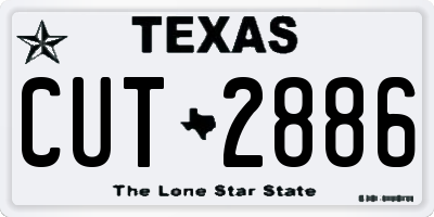 TX license plate CUT2886