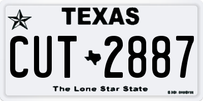 TX license plate CUT2887