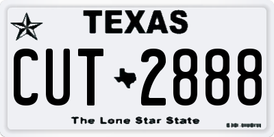 TX license plate CUT2888