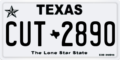 TX license plate CUT2890