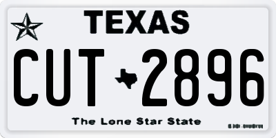 TX license plate CUT2896