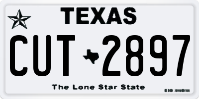TX license plate CUT2897