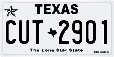 TX license plate CUT2901