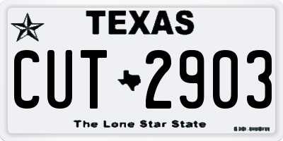 TX license plate CUT2903
