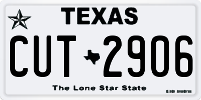 TX license plate CUT2906