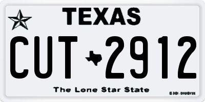 TX license plate CUT2912