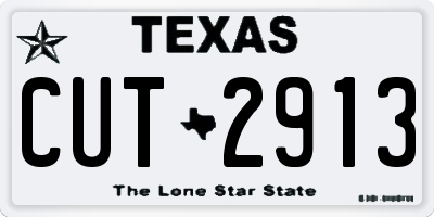 TX license plate CUT2913