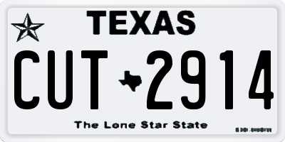 TX license plate CUT2914